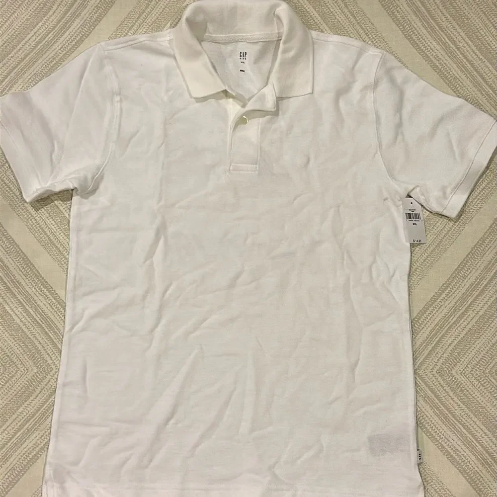 Gap Boys White Short-sleeve Collared Shirt, Size XXL